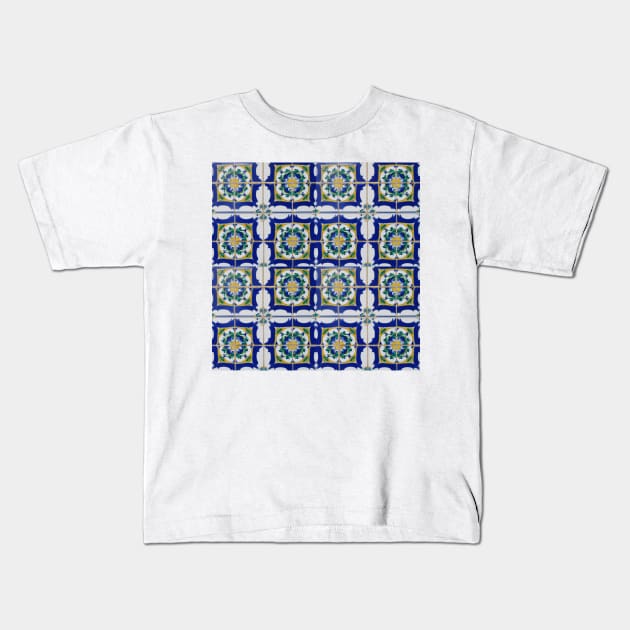 Iberian Tiles Kids T-Shirt by BottlesOfBooks